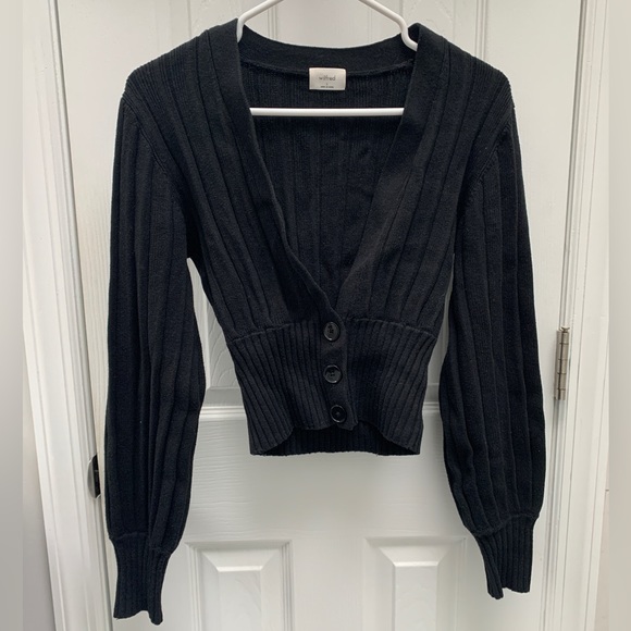 Wilfred Plunge Front Cardigan Black S - Picture 3 of 11